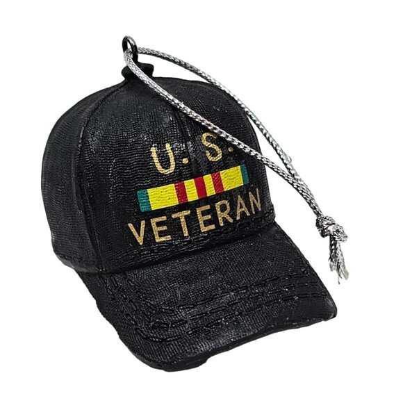 U.S. United States Veteran Baseball Cap Resin Christmas Ornament - Picture 1 of 4